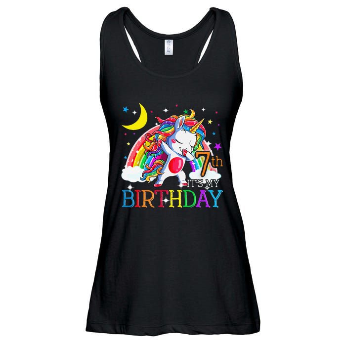 It's My 7th Birthday Unicorn 7 Year Olds Outfit Ladies Essential Flowy Tank