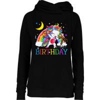 It's My 7th Birthday Unicorn 7 Year Olds Outfit Womens Funnel Neck Pullover Hood