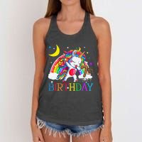 It's My 7th Birthday Unicorn 7 Year Olds Outfit Women's Knotted Racerback Tank