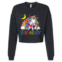 It's My 7th Birthday Unicorn 7 Year Olds Outfit Cropped Pullover Crew