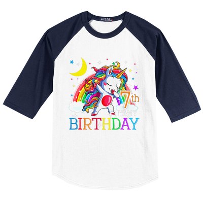 It's My 7th Birthday Unicorn 7 Year Olds Outfit Baseball Sleeve Shirt