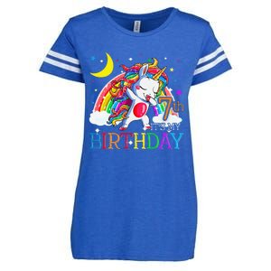 It's My 7th Birthday Unicorn 7 Year Olds Outfit Enza Ladies Jersey Football T-Shirt