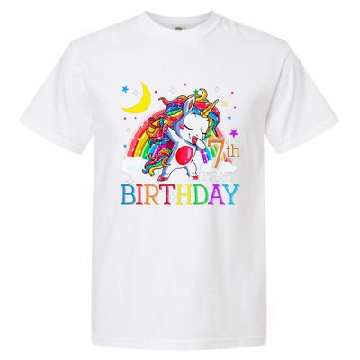 It's My 7th Birthday Unicorn 7 Year Olds Outfit Garment-Dyed Heavyweight T-Shirt