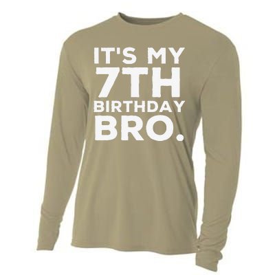 Its My 7th Birthday Bro 7 Years Old Birthday Party Cooling Performance Long Sleeve Crew