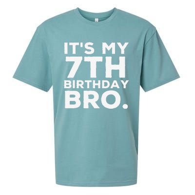 Its My 7th Birthday Bro 7 Years Old Birthday Party Sueded Cloud Jersey T-Shirt