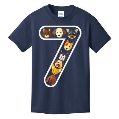 Its My 7th Birthday Dog Lover 7 Years Cute Puppies Kids T-Shirt