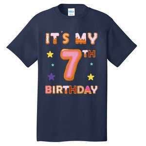 Its My 7th Birthday Sweet Donuts Funny 7 Year Old Tall T-Shirt