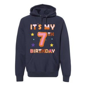 Its My 7th Birthday Sweet Donuts Funny 7 Year Old Premium Hoodie