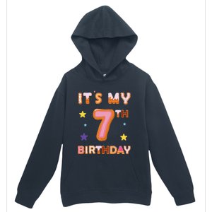 Its My 7th Birthday Sweet Donuts Funny 7 Year Old Urban Pullover Hoodie