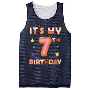 Its My 7th Birthday Sweet Donuts Funny 7 Year Old Mesh Reversible Basketball Jersey Tank