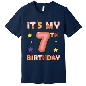 Its My 7th Birthday Sweet Donuts Funny 7 Year Old Premium T-Shirt