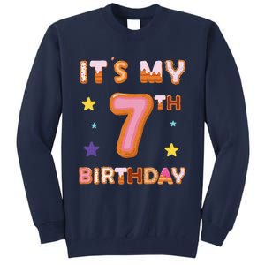 Its My 7th Birthday Sweet Donuts Funny 7 Year Old Tall Sweatshirt