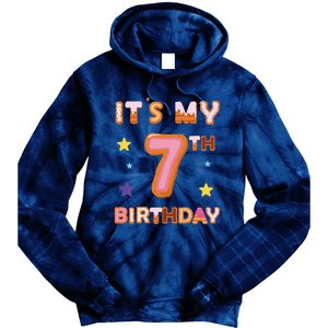 Its My 7th Birthday Sweet Donuts Funny 7 Year Old Tie Dye Hoodie