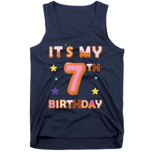 Its My 7th Birthday Sweet Donuts Funny 7 Year Old Tank Top