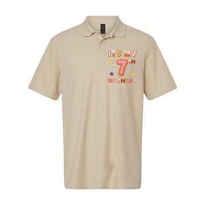 Its My 7th Birthday Sweet Donuts Funny 7 Year Old Softstyle Adult Sport Polo