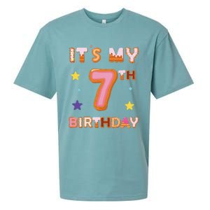 Its My 7th Birthday Sweet Donuts Funny 7 Year Old Sueded Cloud Jersey T-Shirt