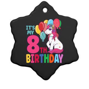 Its My 8th Birthday Unicorn Birthday Ceramic Star Ornament