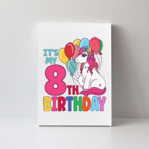 Its My 8th Birthday Unicorn Birthday Canvas