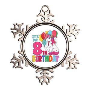 Its My 8th Birthday Unicorn Birthday Metallic Star Ornament