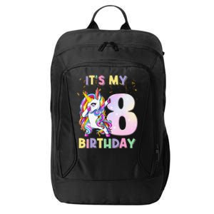 It's My 8th Birthday Unicorn 8 Year Olds Outfit Cute City Backpack