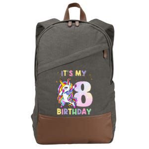 It's My 8th Birthday Unicorn 8 Year Olds Outfit Cute Cotton Canvas Backpack