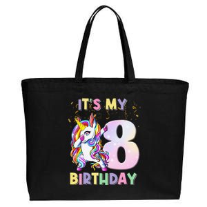 It's My 8th Birthday Unicorn 8 Year Olds Outfit Cute Cotton Canvas Jumbo Tote