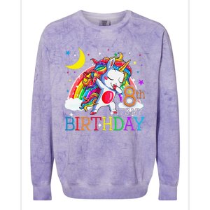 It's My 8th Birthday Unicorn 8 Year Olds Outfit Colorblast Crewneck Sweatshirt