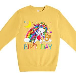 It's My 8th Birthday Unicorn 8 Year Olds Outfit Premium Crewneck Sweatshirt