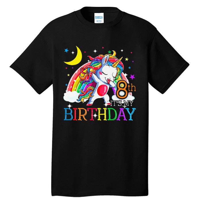 It's My 8th Birthday Unicorn 8 Year Olds Outfit Tall T-Shirt