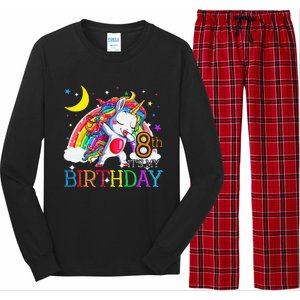 It's My 8th Birthday Unicorn 8 Year Olds Outfit Long Sleeve Pajama Set