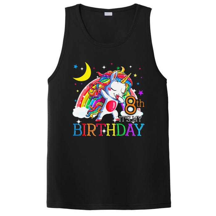 It's My 8th Birthday Unicorn 8 Year Olds Outfit PosiCharge Competitor Tank