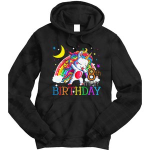 It's My 8th Birthday Unicorn 8 Year Olds Outfit Tie Dye Hoodie