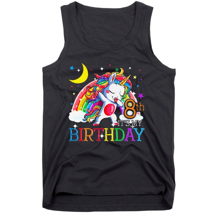 It's My 8th Birthday Unicorn 8 Year Olds Outfit Tank Top