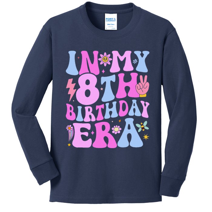 In My 8th Birthday Era Eight Bday 8 Year Old Birthday Girl Kids Long Sleeve Shirt