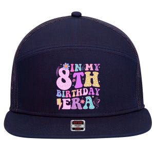 In My 8th Birthday Era Eight Bday 8 Year Old Birthday Girl 7 Panel Mesh Trucker Snapback Hat