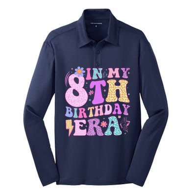 In My 8th Birthday Era Eight Bday 8 Year Old Birthday Girl Silk Touch Performance Long Sleeve Polo