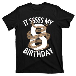 Its My 8th Birthday 8 Years Old Snake Boy And Girl Party T-Shirt