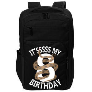 Its My 8th Birthday 8 Years Old Snake Boy And Girl Party Impact Tech Backpack