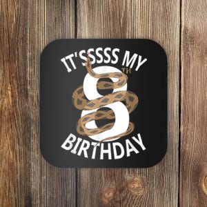 Its My 8th Birthday 8 Years Old Snake Boy And Girl Party Coaster