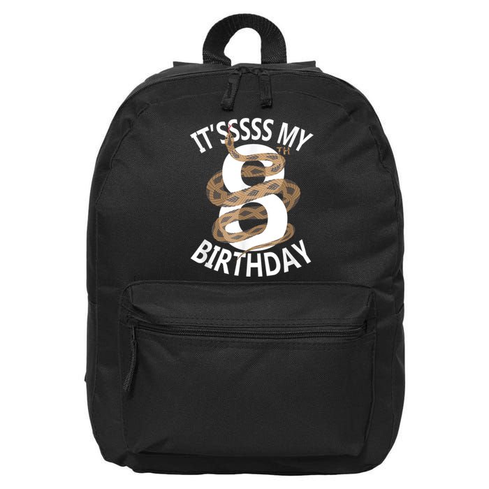 Its My 8th Birthday 8 Years Old Snake Boy And Girl Party 16 in Basic Backpack