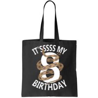 Its My 8th Birthday 8 Years Old Snake Boy And Girl Party Tote Bag