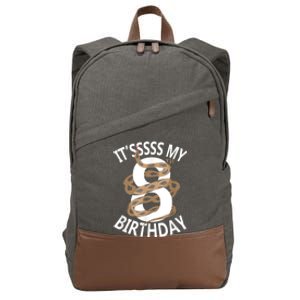 Its My 8th Birthday 8 Years Old Snake Boy And Girl Party Cotton Canvas Backpack