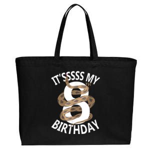 Its My 8th Birthday 8 Years Old Snake Boy And Girl Party Cotton Canvas Jumbo Tote