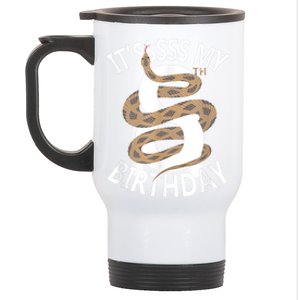 Its My 8th Birthday 8 Years Old Snake Boy And Girl Party Stainless Steel Travel Mug