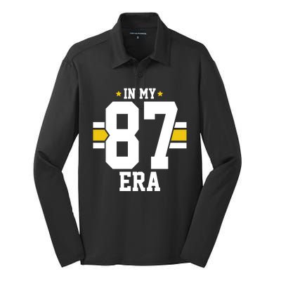 In My 87 Era Funny Football Boyfriend Silk Touch Performance Long Sleeve Polo