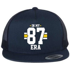 In My 87 Era Funny Football Boyfriend Flat Bill Trucker Hat