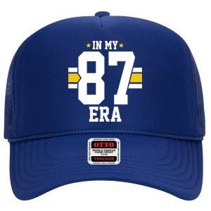 In My 87 Era Funny Football Boyfriend High Crown Mesh Back Trucker Hat