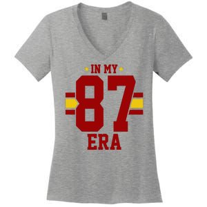 In My 87 Era Funny Football Boyfriend Women's V-Neck T-Shirt