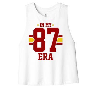 In My 87 Era Funny Football Boyfriend Women's Racerback Cropped Tank