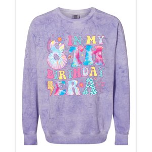 In My 8th Birthday Era Eight Bday 8 Year Old Birthday Girl Colorblast Crewneck Sweatshirt